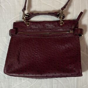 Forever 21 Burgundy Top-Handle Satchel with Gold Hardware
